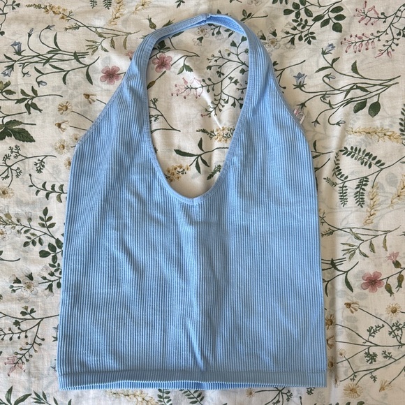 Urban Outfitters Sky Blue Ribbed Tank Top - Picture 1 of 3